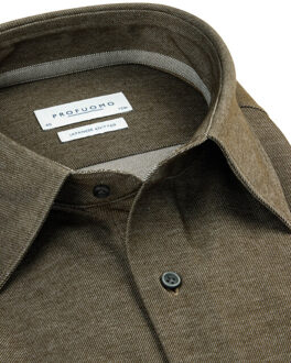 Profuomo Japanese knitted dress shirt Groen - 40 (M)