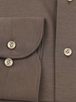 Profuomo Japanese Knitted Overhemd Bruin - 38