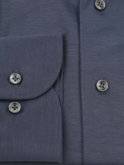 Profuomo Japanese Knitted Overhemd Denim Navy Donkerblauw - 38