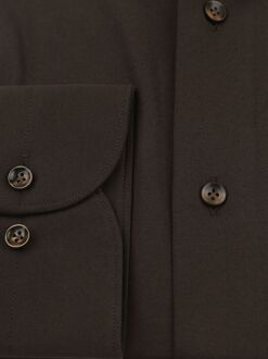 Profuomo Japanese Knitted Overhemd Donkerbruin - 37,39