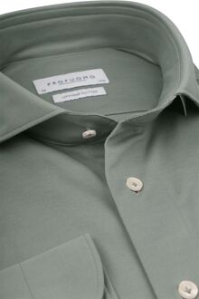 Profuomo Japanese Knitted Overhemd Groen - 37,38,39,40,41,42,43,44