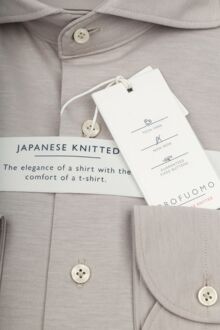 Profuomo Japanese Knitted Overhemd Melange Beige - 37,38,39,40,41,42,43