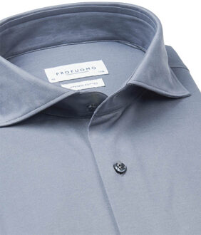 Profuomo Japanese knitted overhemd met lange mouwen Bruin - 45 (XXL)