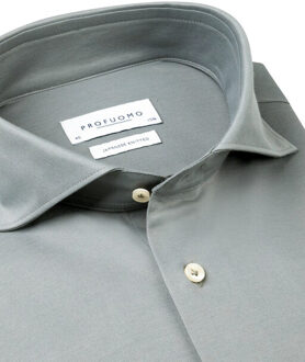 Profuomo Japanese knitted overhemd met lange mouwen Groen - 37 (S)