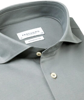 Profuomo Japanese knitted overhemd met lange mouwen Groen - 42 (L)