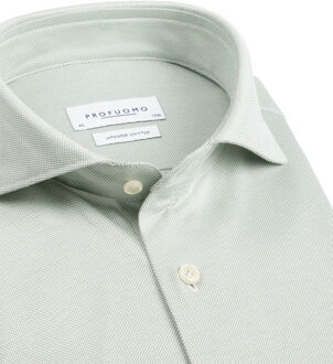 Profuomo Japanese knitted overhemd met lange mouwen Groen - 45 (XXL)