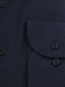 Profuomo Japanese Knitted Overhemd Structure Navy Donkerblauw - 37,38