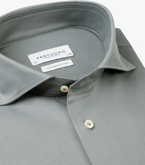 Profuomo Japanse Knitted Overhemd X-Cutaway Sf Sc GREEN   41 Groen