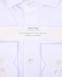Profuomo Knitted mercerised overhemd met lange mouwen Wit - 41 (L)