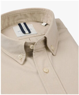 Profuomo Lange mouw overhemden ppwh10044 - maat L Beige