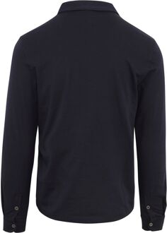 Profuomo Longsleeve Polo Navy Melange Donkerblauw - L,S,XL,XXL