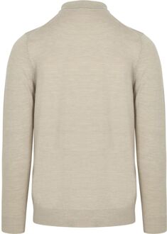 Profuomo Longsleeve Poloshirt Merinowol Beige - L,XL,XXL