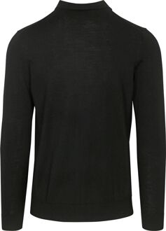 Profuomo Longsleeve Poloshirt Merinowol Zwart - S,XXL