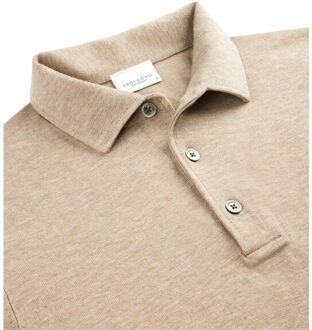 Profuomo Luxury basic polo met lange mouwen Rood - S