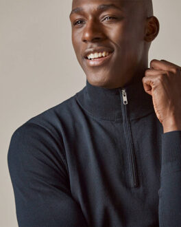 Profuomo Luxury basic schipperstrui Blauw - M