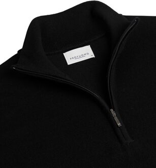 Profuomo Merino Half-Zip Pullover Black   2XL Zwart