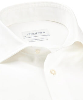 Profuomo Off-white wedding overhemd met lange mouwen Wit - 38 (S)