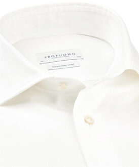Profuomo Off-white wedding overhemd met lange mouwen Wit - 40 (M)