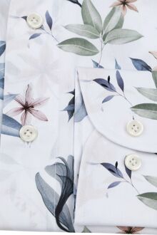 Profuomo Overhemd Bloemenprint Wit Multicolour - 38,39,40,41