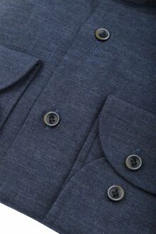 Profuomo Overhemd Flanel Donkerblauw - 37,44
