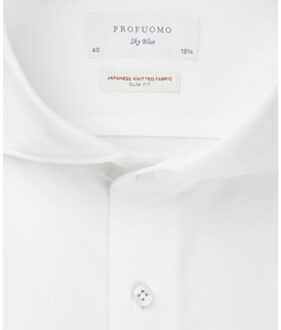 Profuomo Overhemd Heren Wit Japanese Knitted Katoen