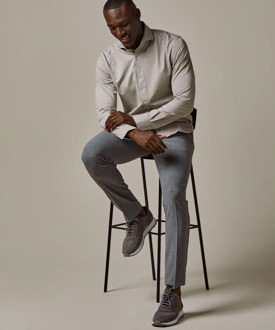 Profuomo Overhemd Japanse Knitted Slim Fit Beige   41