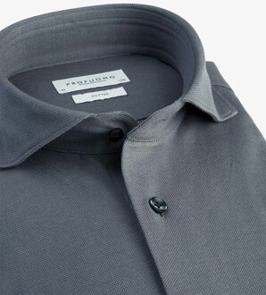 Profuomo Overhemd Knitted Pique Grey   42 Grijs