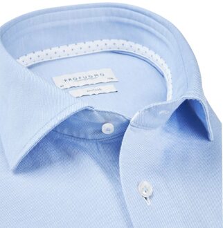 Profuomo Overhemd Knitted Shirt Blue   43 Blauw