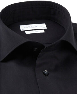 Profuomo Overhemd lange mouw strijkvrij Zwart - 44 (XL)