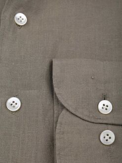 Profuomo Overhemd Linnen Groen - 37,38,39,40,41,42,43,44,45