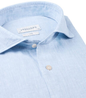 Profuomo Overhemd met lange mouwen Blauw - 45 (XXL)