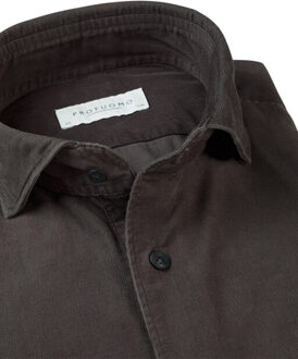 Profuomo Overhemd met lange mouwen Bruin - 40 (M)