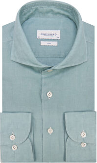 Profuomo Overhemd met lange mouwen Groen - 44 (XL)