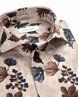 Profuomo Overhemd met lange mouwen - maat 39 (M) Rood