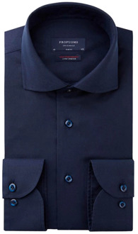 Profuomo Overhemd Profuomo donkerblauw Originale stretch