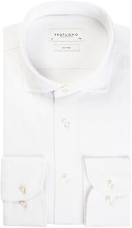Profuomo Overhemd Single Jersey Knitted White   43 Wit