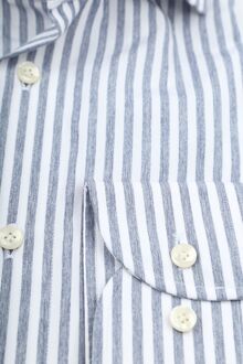 Profuomo Overhemd Streep Blauw - 44