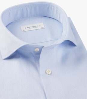 Profuomo Overhemd Supima Cutaway Blue  37 Blauw