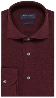 Profuomo Overhemd The Knitted Shirt Bordeaux Rood Melange (PP0H0A052)N