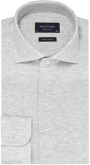 Profuomo Overhemd The Knitted Shirt Grijs Melange (PP0H0A042)N