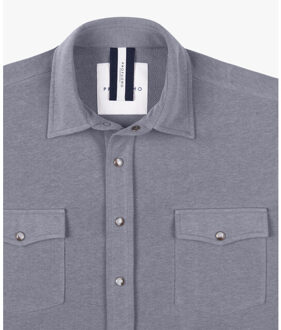 Profuomo overshirt western ppxf10001i m2 mid blue Blauw