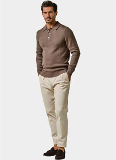 Profuomo Polo lange mouw ppwj10022/b Bruin