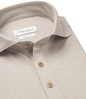 Profuomo Polo met lange mouwen Rood - 44 (XL)