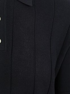 Profuomo Poloshirt Drop Needle Structure Navy Donkerblauw