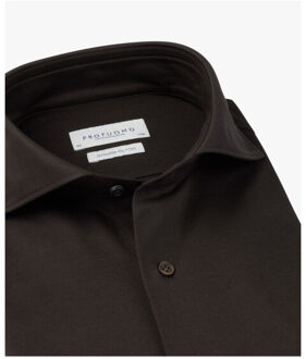 Profuomo Ppxh10032 lange mouw overhemden ppxh10032 Bruin - 41 (L)
