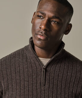 Profuomo PULLOVER HALF ZIP BROWN  XL Bruin