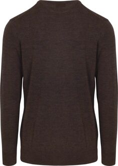 Profuomo Pullover Merinowol Donkerbruin