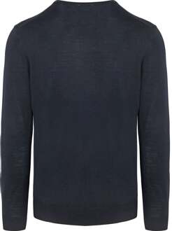 Profuomo Pullover V-Hals Merinowol Navy Donkerblauw - M,S