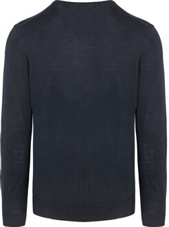 Profuomo Pullover V-Hals Merinowol Navy Donkerblauw - S