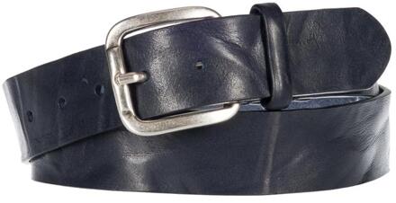 Profuomo Riem van leer Donkerblauw - 105 cm